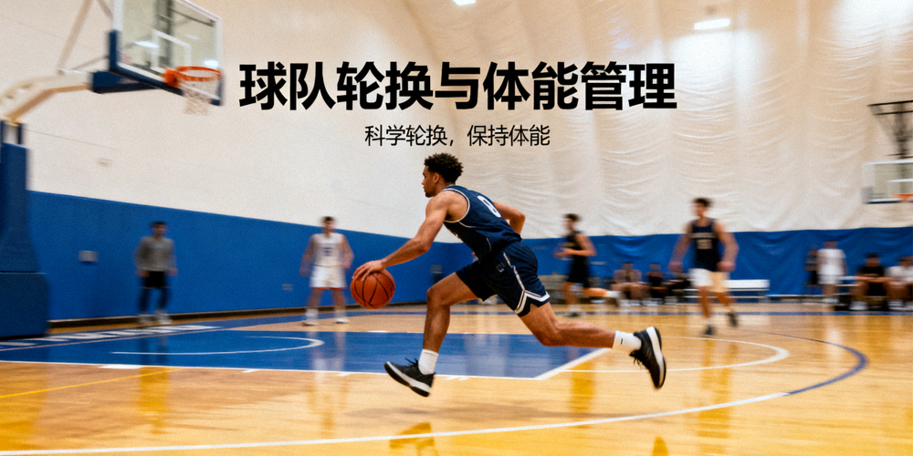 篮球比赛中球员突破上篮瞬间，球队轮换与体能话题配图
