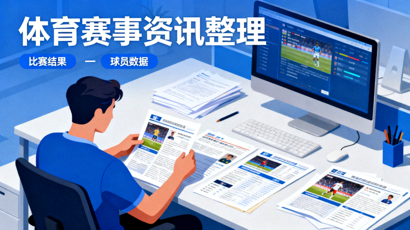 体育新闻编辑整理赛事资讯与战报内容，体育资讯解决方案配图